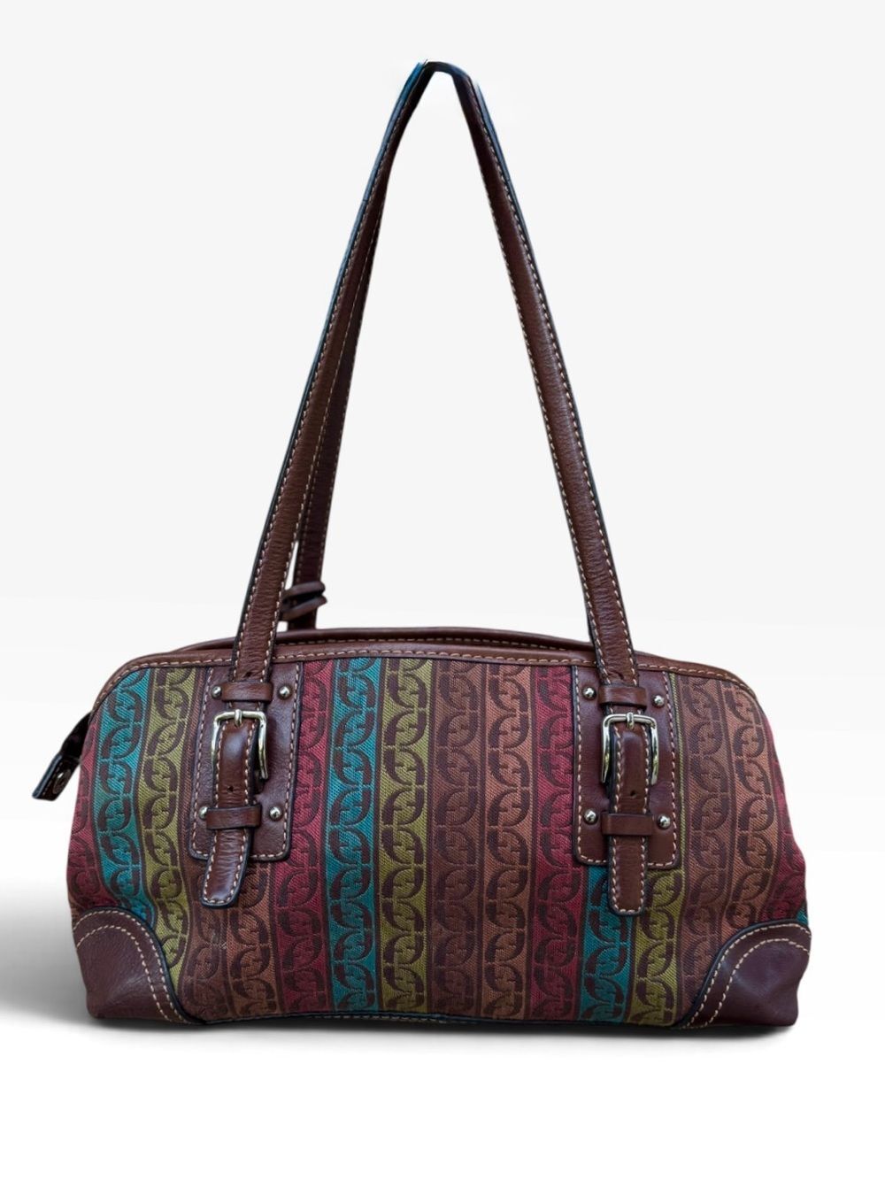 Vintage Fossil Multi-Color Signature Monogram Satchel Bag - Picture 4 of 13